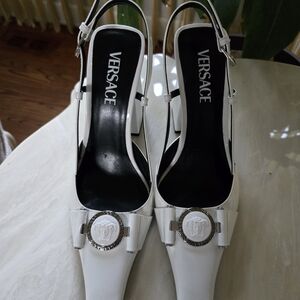 Versace Women's White Slingback Shoes